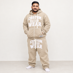 Ensemble de survêtement unisexe en polaire lavée avec strass, veste zippée intégrale et pantalon de survêtement décontracté, motif graphique personnalisé, streetwear hiver - Product Image 3