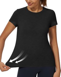 <b>Women's</b> black Short Sleeve <b>V</b>-<b>neck</b> Regular Fit <b>T</b>-<b>Shirt</b> Solid Color Casual Style 100% Cotton Breathable Canvas Jersey Eco-Friendly - Product Image 3