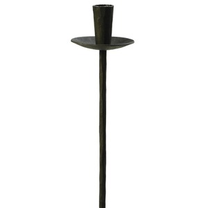 Heavy Duty Forged Iron Yard Stake <b>Candle</b> Stand With Drip Tray Vintage Style Metal Ground Spike Candleholder - Product Image 5