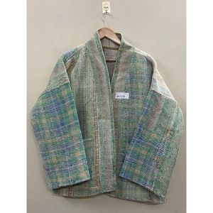 Handmade 100% Cotton Patchwork kantha <b>Kimono</b> <b>Jacket</b> Full Sleeve Shawl Collar Eco-Friendly Women's Wear <b>jacket</b> - Product Image 2