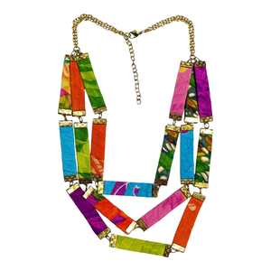 Collar llamativo chapado en oro hecho a mano con borlas de bolas, estilo bohemio para mujer, cadena de eslabones con cuentas de colores ecológicas, ideal para compromiso. - Product Image 4