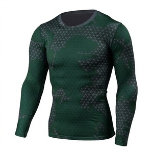 Rashguard OEM ODM Rash Guard Men Sublimation <b>Printed</b> Spandex Bjj Rash Guard Gym <b>Surfing</b> Diving Rash guard Compression Shirts MMA - Product Image 1