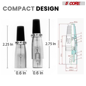 5 Core <b>XLR</b> <b>Microphone</b> Plug 20 Pair Set 3 Pin Male Female Audio Connectors - Product Image 6