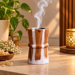 Brûleur à Bakhoor en Résine et Bois de Haute Qualité, Porte-Encens Artistique Fait Main, Personnalisable, Luxe, Intérieurs Traditionnels - Product Image 1