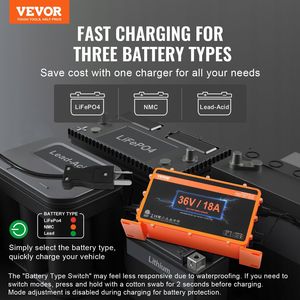 Caricabatterie Intelligente per Golf Cart 36 Volt 18 AMP, Compatibile con Batterie Lead-Acid AGM/GEL/EFB MF, con Connettore Crowfoot - Product Image 2