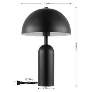 Black Metal Dome <b>Table</b> Lamp | Coastal Simple Desk Lamp | Hotel & Contemporary Home Decor <b>Lighting</b> - Product Image 3