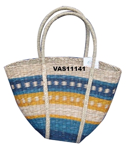 Bolso de mano de paja ecológico hecho a mano de alta calidad, moda informal de verano, dos asas para Picnic, viajes de compras, bolso de algas marinas, venta al por mayor - Product Image 2