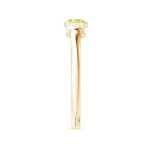 Anillo Solitario de Lujo con Gema Amarilla Corte Esmeralda para Mujer, Joyería Minimalista de Compromiso en Oro de 10K, 14K, 18K y Plata 925, 935 - Product Image 3