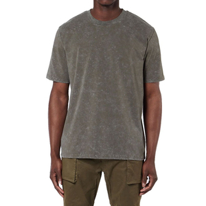 100% Cotton Casual Acid <b>Washed</b> Men's T-shirt Customizable Short Sleeve Regular Fit O-neck Collar Blank Eco-Friendly Breathable - Product Image 3