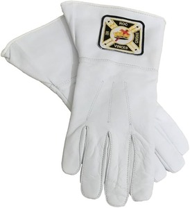 Guantes de Algodón con Símbolo Masónico Rojo Estándar en Círculo - Cuadrado y Compás Blanco (Talla única) Masónico - Product Image 6
