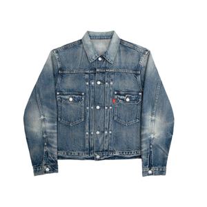 OEM Slim Fit Ripped Denim Biker Jacket Custom Embroidered Wholesale Vintage Streetwear Blue Jean Outerwear for Men Jacket - Product Image 2