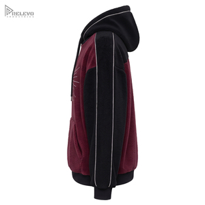 Custom Heavyweight 100% Cotton Fleece <b>Hoodie</b> Unisex <b>Burgundy</b> Black Rhinestone Sunburst Pullover <b>Hoodie</b> Kangaroo Pocket - Product Image 3