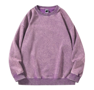 OEM Custom Made Logo Men's Vintage <b>Acid</b> Wash Crewneck Sweatshirt Oversized Boxy Fit <b>Drop</b> Shoulder Unisex Pullover 100% Cotton - Product Image 2