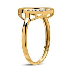 10KT Yellow Gold Double <b>Circle</b> Lab Grown Diamond Pav Open <b>Circle</b> Design Engagement Wedding Anniversary Jewelry Gift - Product Image 5