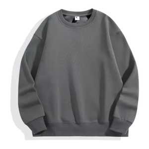 Sudadera de Cuello Redondo Extra Grande para Hombre, Color Verde Sólido, Tejida, 100% Algodón, Informal, para Otoño, Corte Regular, Manga Larga - Product Image 3