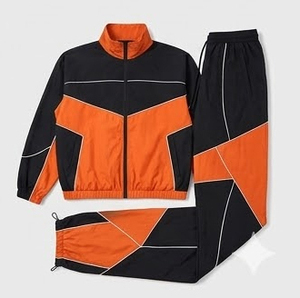 Ensemble survêtement coupe-vent imperméable pour homme avec fermeture éclair et col montant / Survêtements de pluie pour homme - Product Image 3