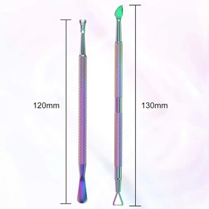 Herramienta Empujadora de Cutículas de Acero Inoxidable de Doble Punta A y S Network, con Punta Plana y Redondeada, Set de Cuidado de Manicura Reutilizable - Product Image 2