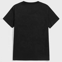 Camiseta Extra Grande para Hombre, de Alta Calidad, 220 Gramos, Cuello Redondo Negro, Impresión de Logotipo Personalizado, Hecha de Spandex/Poliéster Transpirable