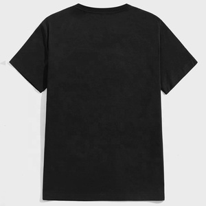 T-shirt surdimensionné pour homme de haute qualité poids 220 grammes noir avec col rond et impression de logo personnalisé fabriqué à partir de coton Supima - Product Image 2