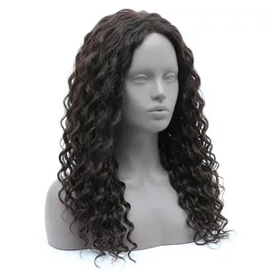 100% Remy Weft Curly Hair Highlighted <b>Full</b> <b>Lace</b> <b>Wig</b> Long Brown Natural Wave Texture Human Weft Customizable - Product Image 1
