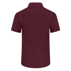 เสื้อเชิ้ตผู้ชายแบบทางการรุ่นใหม่ล่าสุด - ปกคอพับ แขนสั้น ลายเรียบ ผ้าถัก ป้องกันขนร่วง แห้งเร็ว BD - Product Image 6