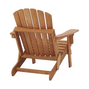 Oversize Pre-Assembled Adirondack Folding Garden Chair Wooden Patio with Comfortable <b>Backrest</b> and Seatboard for Outdoor Use - Product Image 1