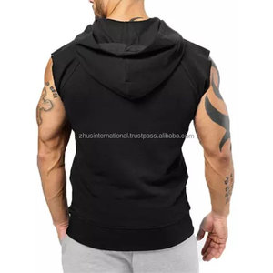 Sudadera con capucha sin mangas para hombre Premium de alta calidad 100% Fleece Lined Lightweight Hoody Top - Product Image 4