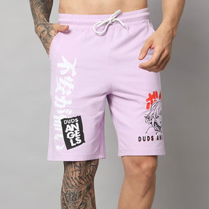 Shorts Bermuda Décontractés pour Hommes Duds Angels, Taille Haute, Cordon de Serrage, Tissu Oxford Écologique, Style Urbain, Imprimé Uni, Tricoté - Product Image 1