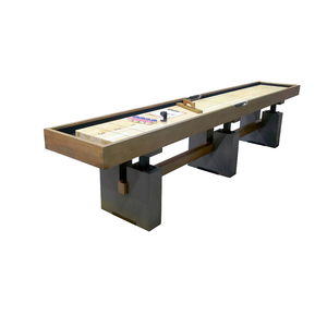 Premium Holz-Shuffleboard-Set (9FT, 12FT, 14FT, 16FT) für den Innenbereich, manuelle Anzeigetafel, robuste Konstruktion, Wachspulver-Pucks für - Product Image 1