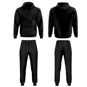 Pantalones Deportivos Unisex de Algodón Negro, Cierre con Cordón, Bolsillos Laterales, Corte Regular Informal, para Otoño, Color Sólido, Transpirables - Product Image 1