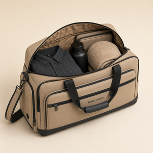 Terzo Sports Canvas Gym <b>Duffel</b> <b>Bag</b> 20-30L Adjustable Strap Durable Unisex Casual Fitness <b>Bag</b> with Zipper Closure - Product Image 4