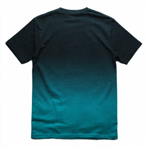 เสื้อยืดผู้ชายไล่เฉดสีดำถึงเขียวอมฟ้า แขนสั้น ทรงลำลอง คอกลม - Product Image 4