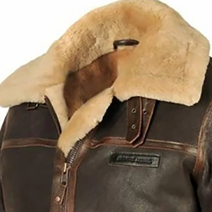Men’s Sheepskin Leather <b>Jacket</b> – Plus Size <b>Fur</b> <b>Lined</b> Stand Collar Zipper Winter Custom Made - Product Image 2