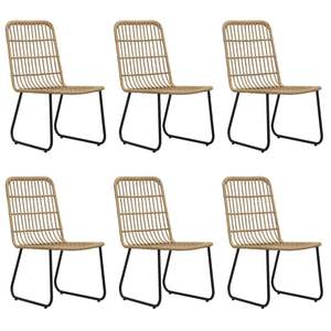 Conjunto de Comedor de Ratán Sintético Negro y Roble con Acero con Recubrimiento en Polvo y Vidrio para Jardín - Product Image 6