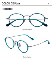Monture de lunettes en titane légère et ronde en gros avec plaquettes nasales réglables pour les acheteurs de détail d'optique