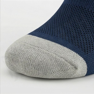 Crew <b>Socks</b> Solid Navy Blue Breathable Polyester Spandex <b>Running</b> Athletic <b>Socks</b> for Adults Summer Use - Product Image 6