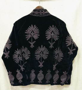 Chaqueta de Mujer Bordada a Mano en Terciopelo con Cuello Mandarín, Estampado Floral y Manga Larga para Otoño - Product Image 2
