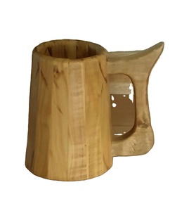 Jarra de Madera Pulida para Café, Hecha a Mano, Ligera, a Prueba de Fugas, Estilo Americano, para Cerveza o Té, Jarra Tradicional de Madera Sólida - Product Image 4