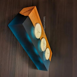 Merveilleux design en bois avec bougeoir époxy de haute qualité et look unique pour la décoration de la maison par FWE - Product Image 1