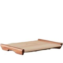 Plateau avec poignées en bois rustique de qualité supérieure, assiette à pizza moderne et simple en acacia plateau de service - Product Image 5