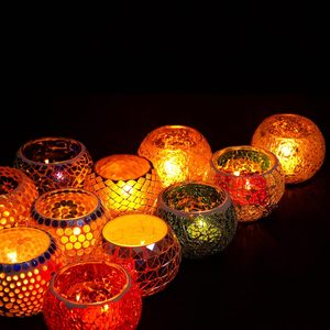Portavelas Decorativo de Vidrio para Velas Votivas, Mosaico, para Decoración del Hogar, Centro de Mesa para Bodas, Regalo - Product Image 6