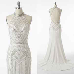 ชุดราตรียาวประดับด้วยลูกปัดคุณภาพพรีเมียมสำหรับงานแต่งงานและงานพรมแดง มีจำหน่ายในราคาส่งออก - Product Image 5