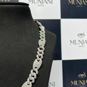 Collar Unisex Estilo Hip Hop de Plata S925, Calidad Premium, Diamantes de Laboratorio con Certificación IGI, Corte Brillante, Cadena de Eslabones - Product Image 4
