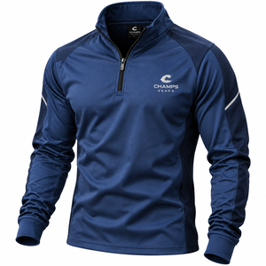 Wholesale High Quality Unisex Winter Lightweight Polyester Sports Quick Dry Solid Color Long Sleeve Knitted 1/4 Quarter <b>Stand</b> - Product Image 5