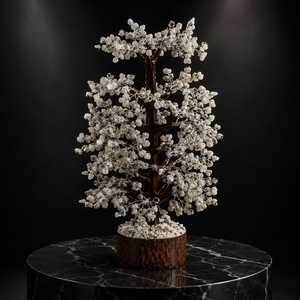 En gros NOUVEAU Arbre en agate étoilée et pierre de lune arc-en-ciel naturelle, 1000 copeaux, Arbre de Vie fait main, Décoration d'intérieur Feng Shui, Gujarat - Product Image 4