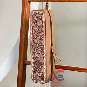 Étuis de rangement de voyage résistants à la chaleur pour fer à friser et lisseur en cuir de vache véritable, faits à la main, qualité supérieure - Product Image 1