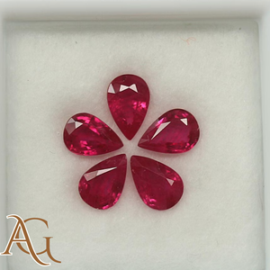 Rubí natural de Mozambique, talla de pera facetada, tratado térmicamente, piedra preciosa suelta para la fabricación de joyas, tamaño pequeño precioso. - Product Image 1