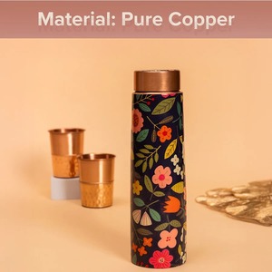 Bouteille d'eau en cuivre à double paroi écologique de designer avec finition imprimée vibrante pour la maison, les voyages et l'extérieur - Achetez directement auprès du fournisseur - Product Image 3