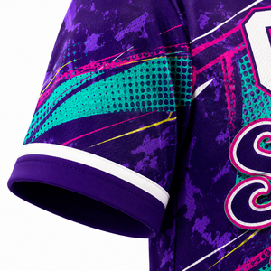 Maillot de baseball personnalisé Sinewy, imprimé géométrique sublimé, anti-humidité, manches courtes, unisexe adulte, toutes saisons - Product Image 5