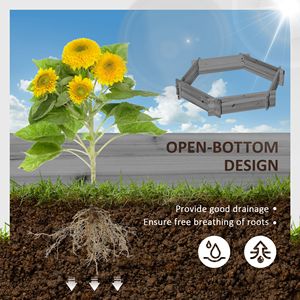 39\" X 36\" Gray Screwless Raised Garden Bed Hexagon Plastic <b>Planter</b> <b>Box</b> for Outdoor Plants Vegetables Flowers Herbs - Product Image 4